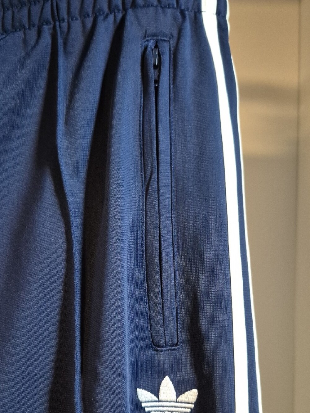 adidas Navy Track Pants with White Side Stripes - Picture 4 of 6